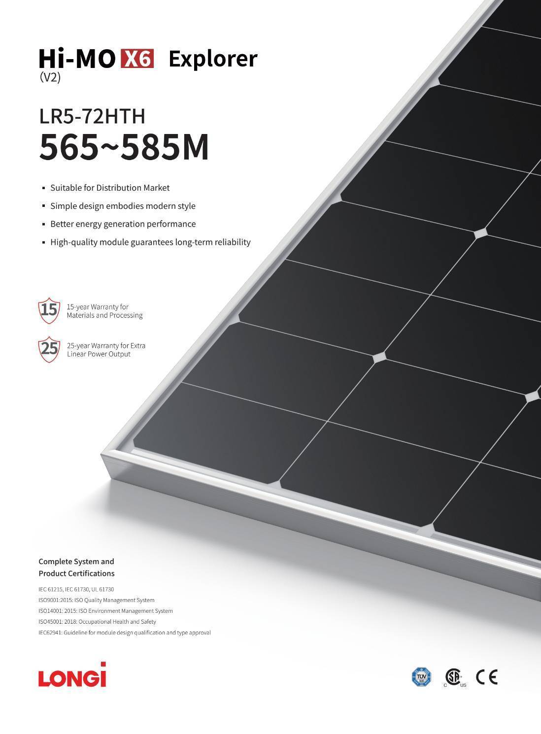 Solar Cell 575w LONGI HIMO-X6 Mono Half Cell 30MM.