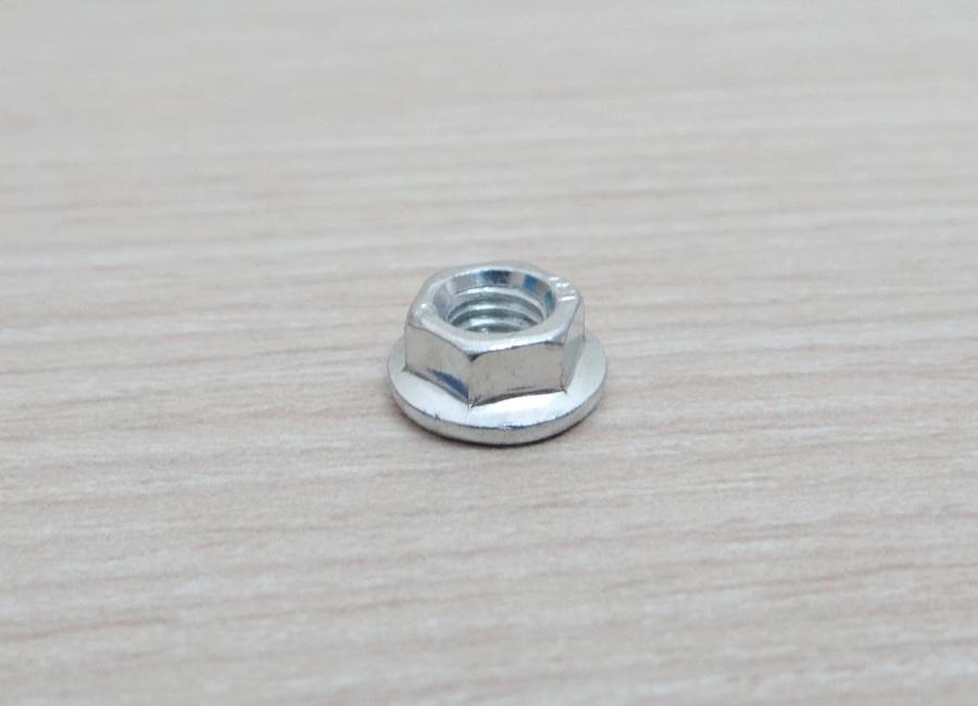 M6 Hex Flange Nut Metal Lock Nuts DIN6923 Galvanized Plating (10ตัว/ถุง)