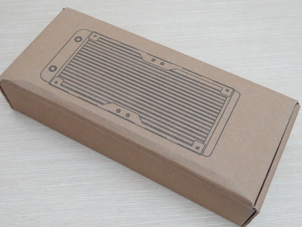 240mm Aluminum Radiator Water Cooling 18 Tube Heat Exchanger (หัวจุก 10mm) + 2 Fans 12V DC