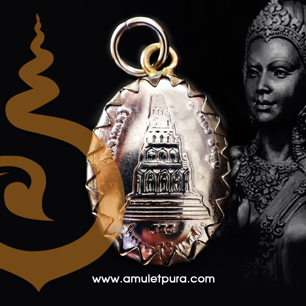 ล็อกเก็ตพระนางจามเทวี รุ่นบารมีคุ้มเกล้า วัดจามเทวี จ.ลำพูน