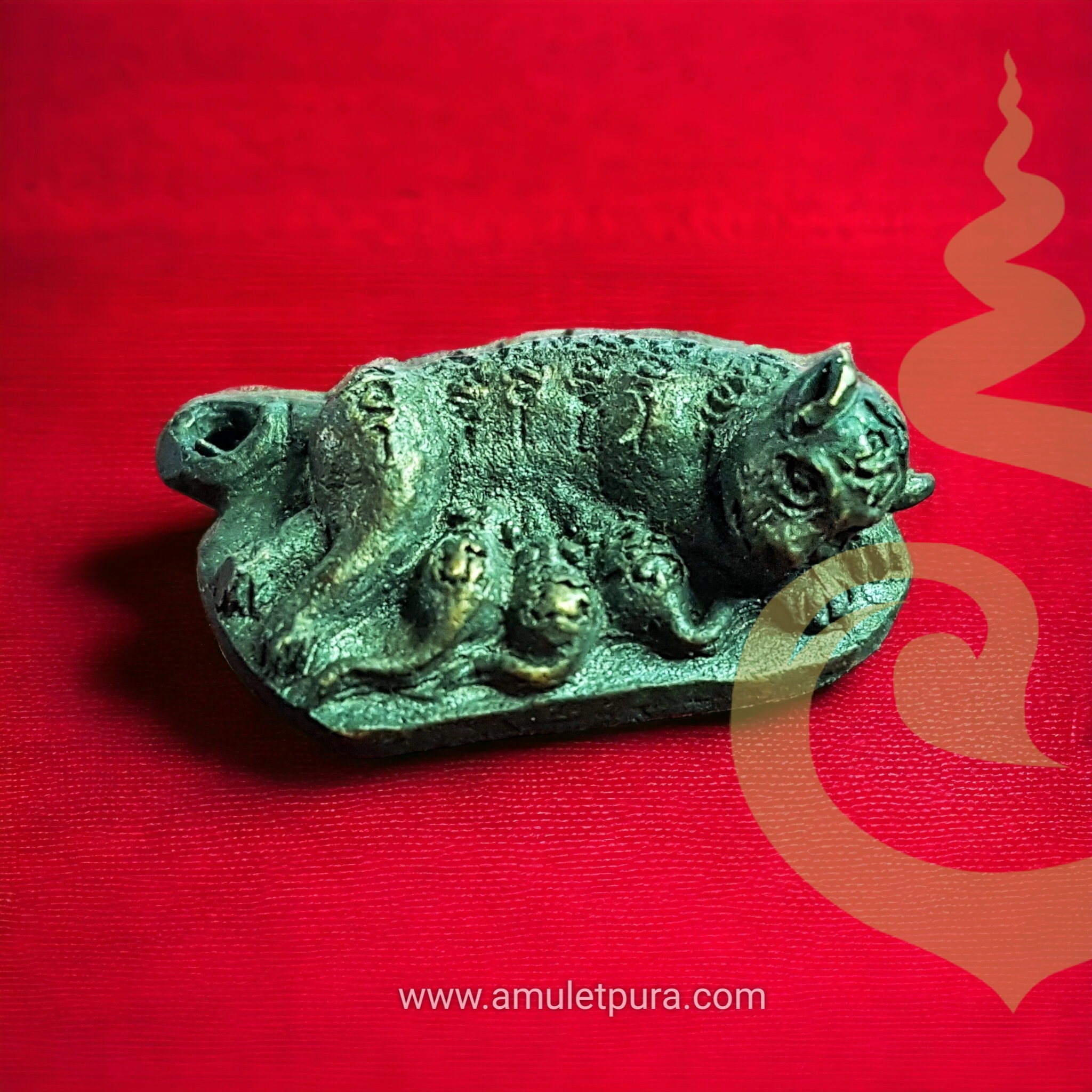 หนูดูดนมแมว (อาบน้ำมันหนูดูดนมแมว) รุ่นเฮง เฮง เฮง ปี53 หลวงพ่อสุพจน์ วัดศรีทรงธรรม จ.นครสรรค์ (มีโค้ด)