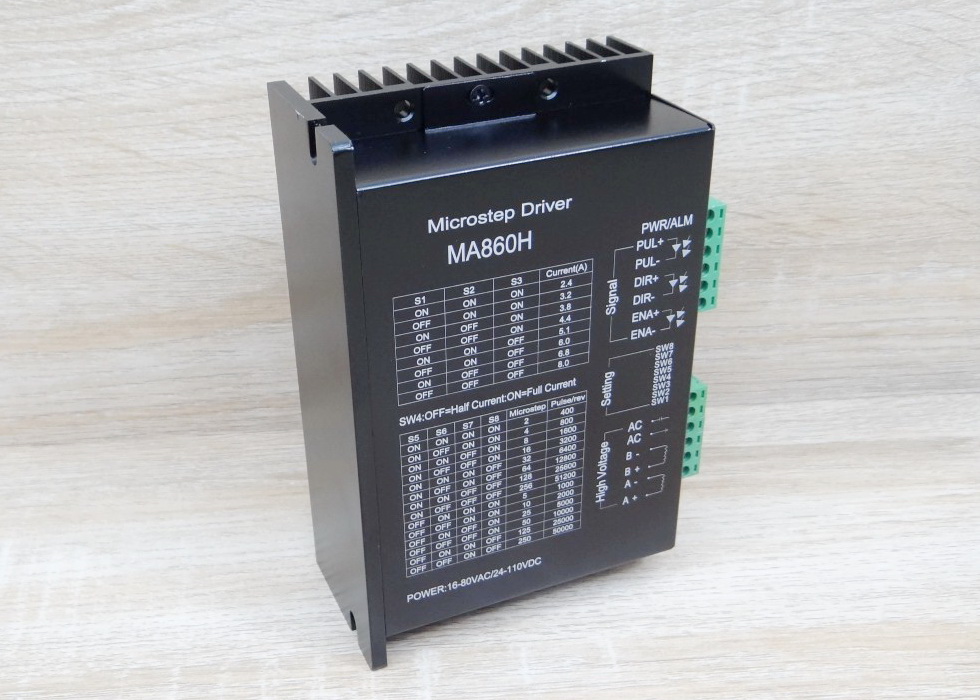 MA860H (Jiawen) Microstep Driver Peak 8A, 24-110 VDC / 16-80 VAC [Aluminum Cover] 2-Phase