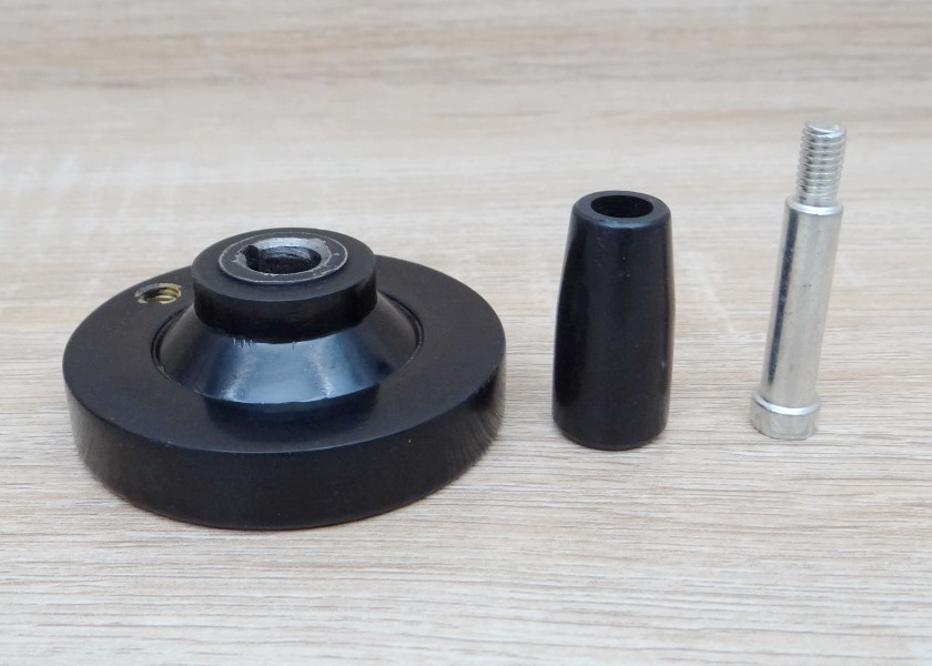 63mm Bakelite-Solid Handwheel Bore 10mm+Keyway 3mm