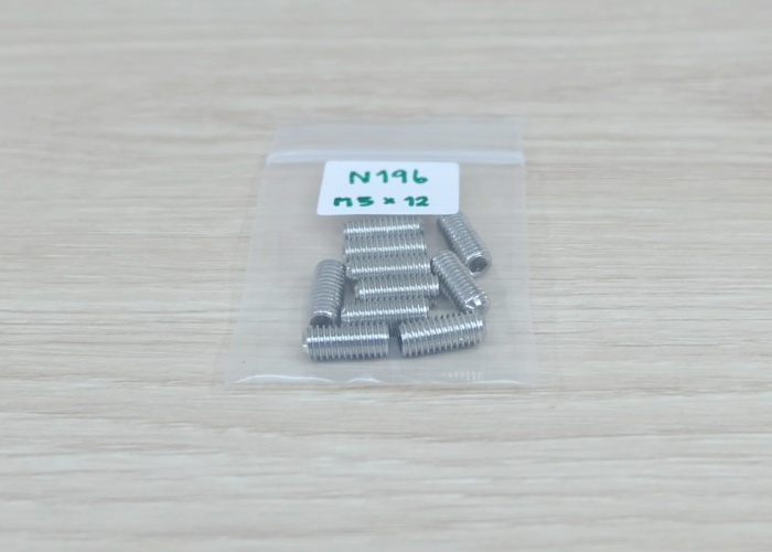 M5x12 สกรูตัวหนอน DIN916 Stainless steel 304 (แพ็ค20ตัว)