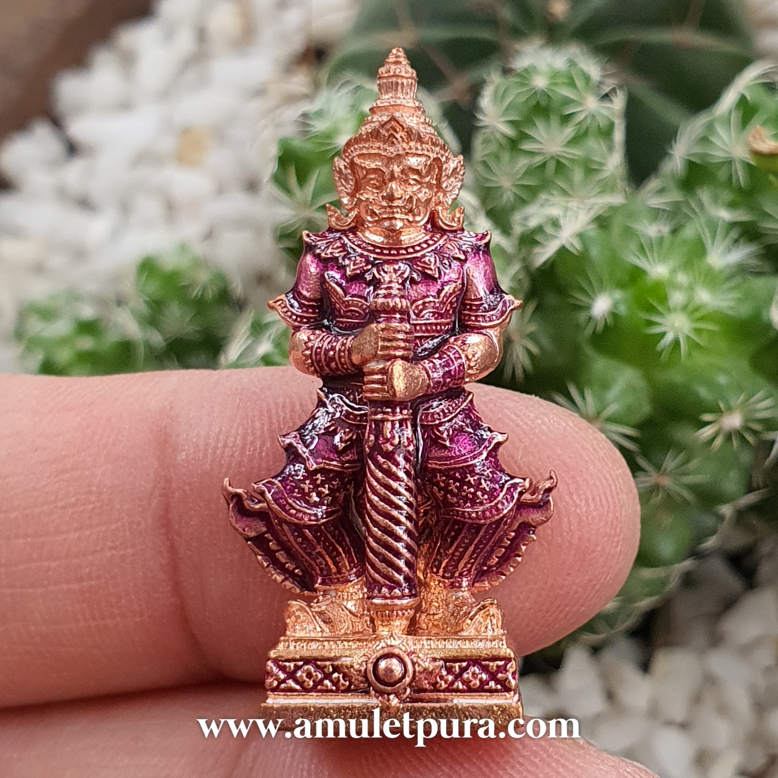 ท้าวเวสสุวรรณ (เนื้อทองแดง ลงยาม่วง) รุ่นยกฐานะ ทองนำโชค ปี64 หลวงพ่อทอง วัดบ้านไร่ จ.นครราชสีมา (มีโค้ด หมายเลข555)