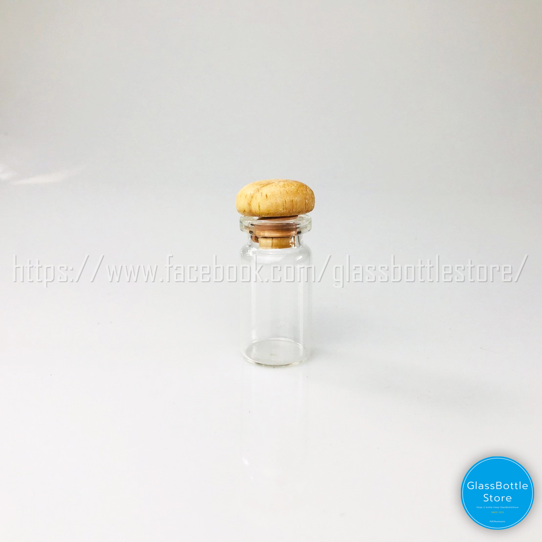 ขวดแก้ว จิ๋ว บาง 5ml ฝาไม้