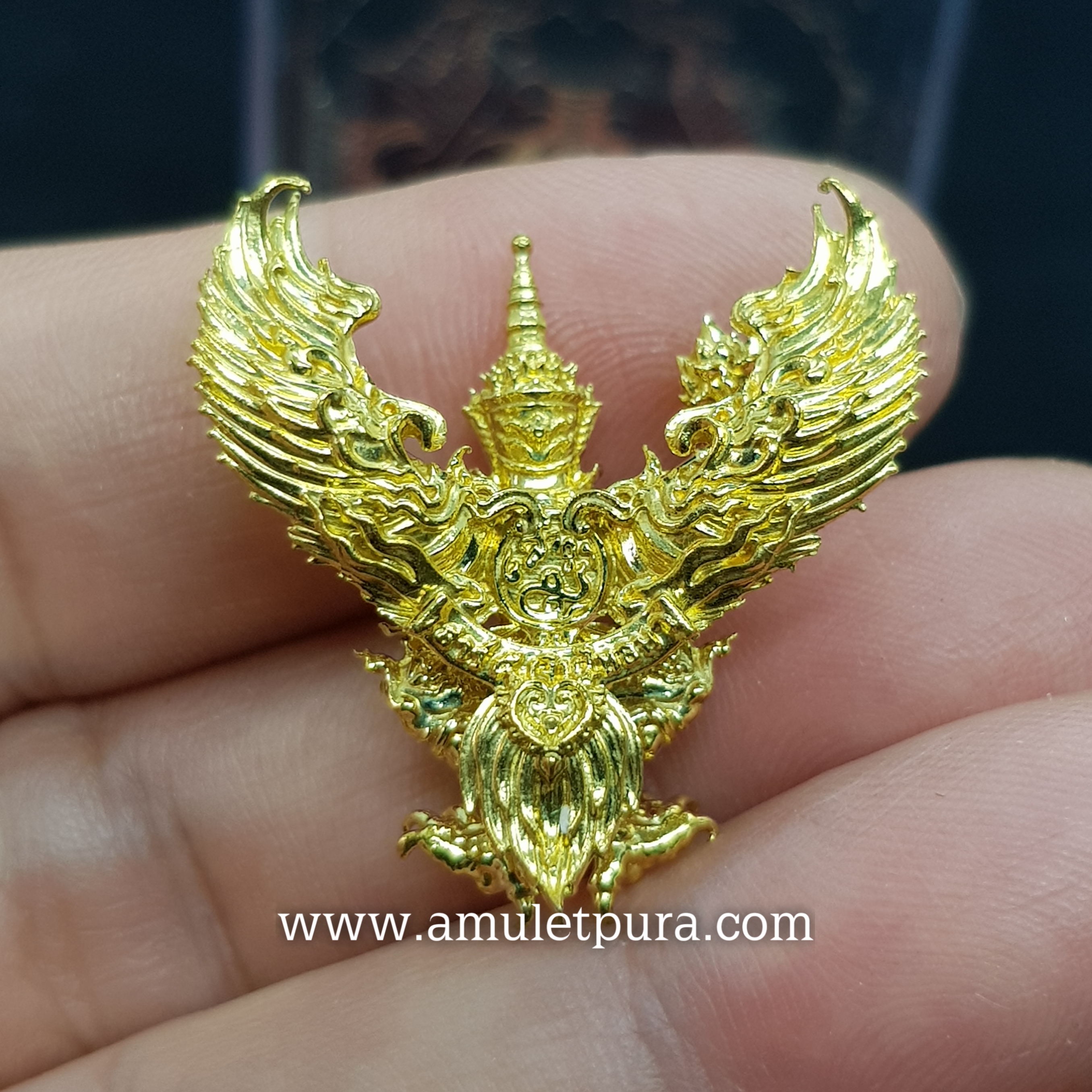 พญาครุฑ (เนื้อทองระฆังศรัทธา) รุ่นเสาร์5 เงินไหลมา ปี63 วัดพระมหาธาตุวรมหาวิหาร จ.นครศรีธรรมราช (มีโค้ด)