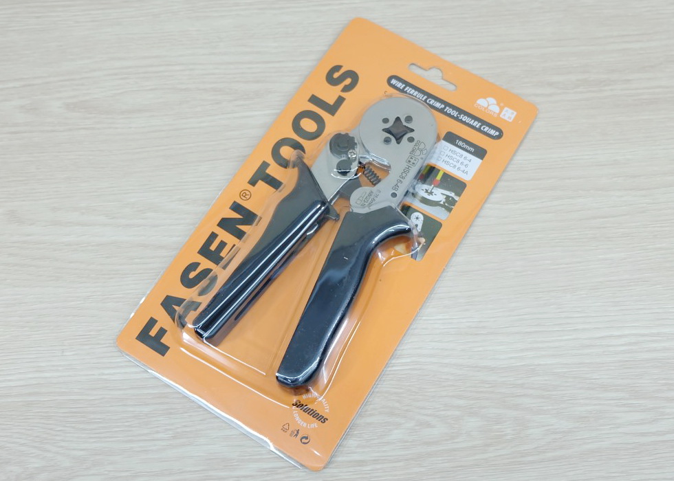 HSC8 6-4B คีมเข้าหัวสายไฟ Tubular Terminal Crimper 0.25-6mm 23-10AWG