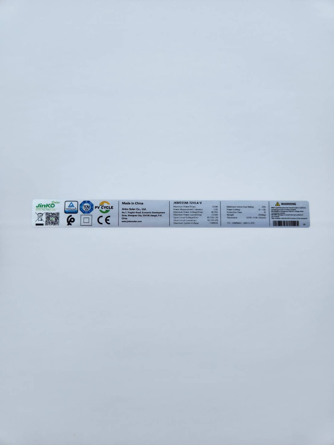 Solar Cell 555w Jinko Mono Half Cell Tie1