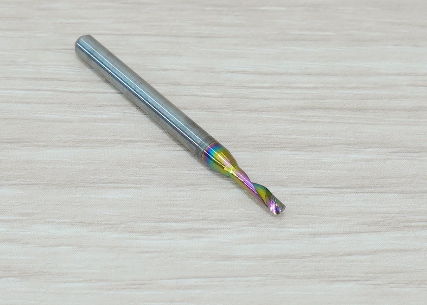 [เกรด 3A] - Single Flute DLC Coating 3.175x2x8 High Efficiency End Mill, Shank 3.175mm