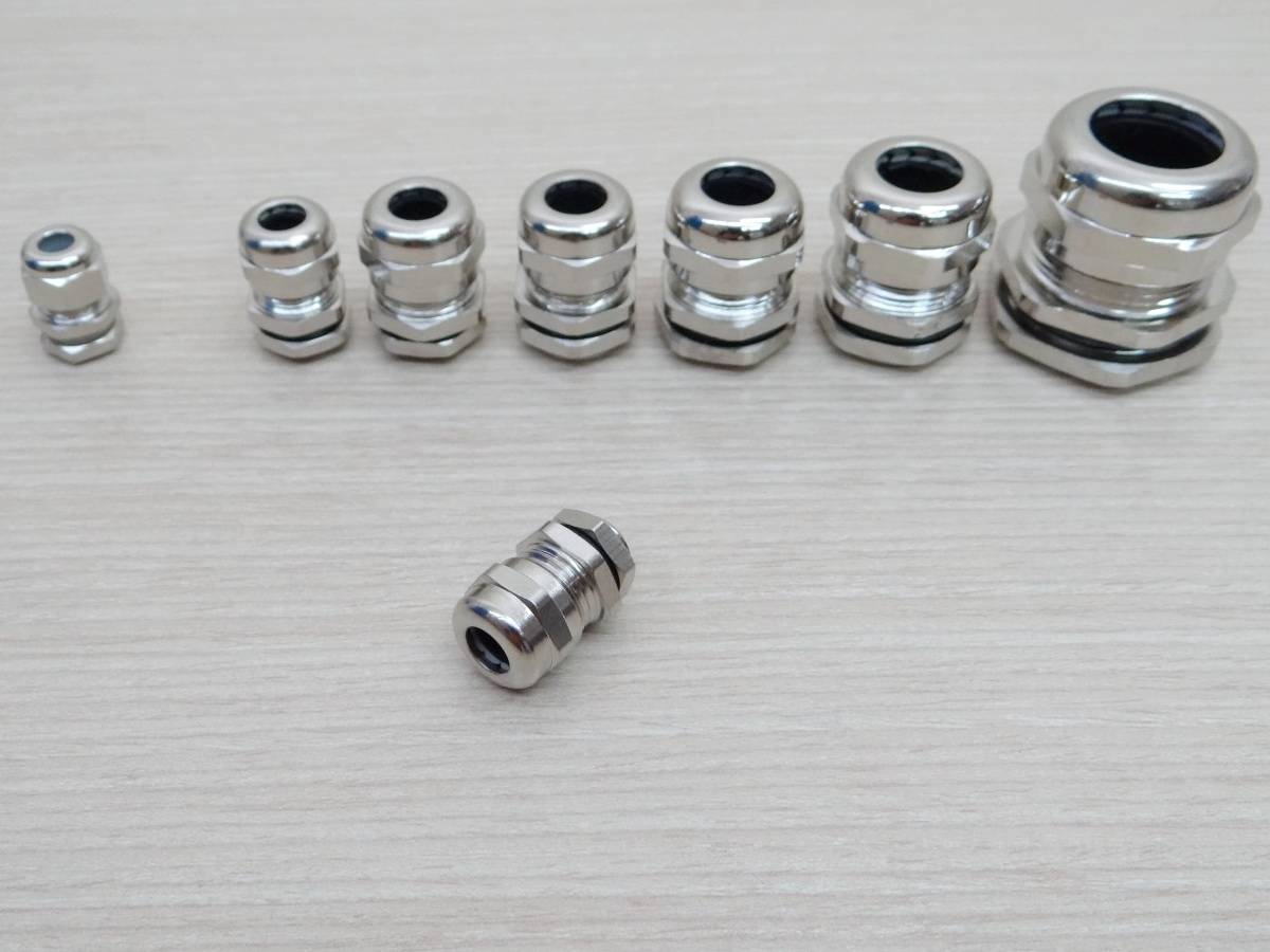 M10x1.25 Waterproof Cable Glands Connector (Nickel Brass Metal)