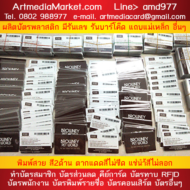 ตัวอย่างบัตร Pvc Card Plastic Card