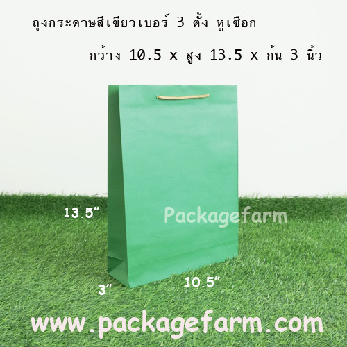 ถุงกระดาษสีเบอร์ 3 ทรงตั้ง ขนาด 10"1/2 x 13"1/2 x 3"