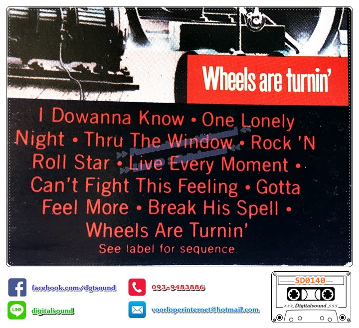 เทปคาสเซ็ท ตลับเทป REO SPEEDWAGON อัลบั้ม WHEELS ARE TURNIN (ปกขาดตรงมุม)
