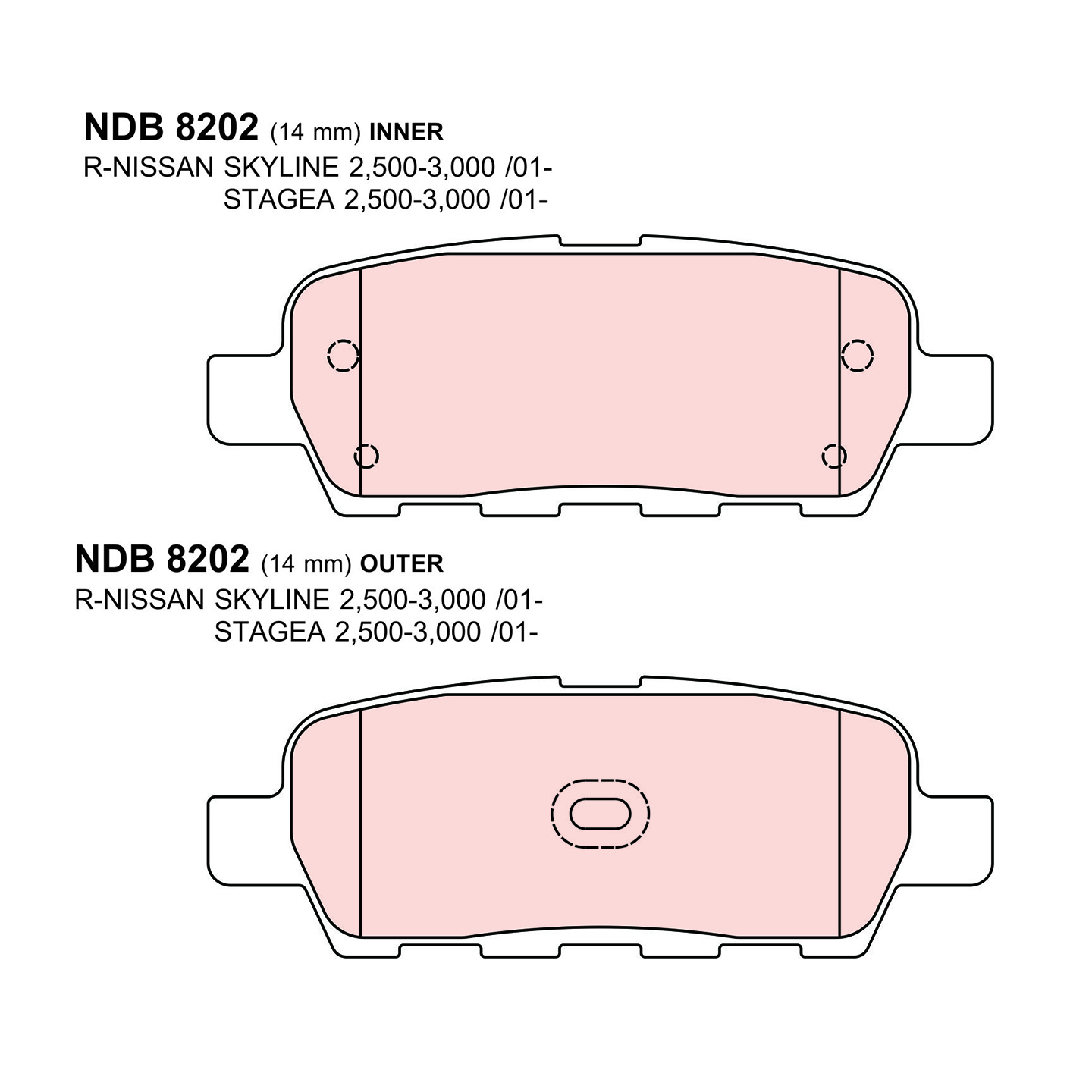 ผ้าเบรค Nexzter ProSpec / Teana J32 ปี 09-13 (หลัง)