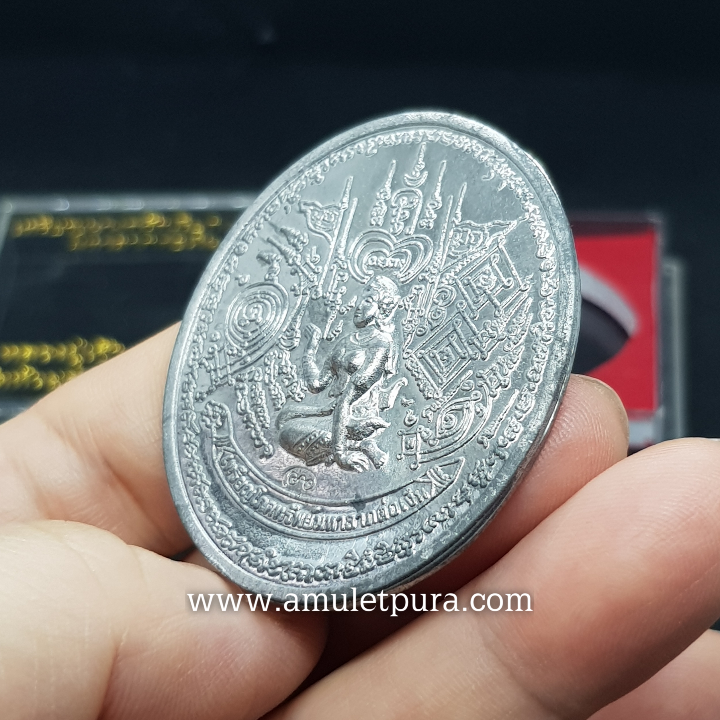เหรียญนางกวักเรียกทรัพย์มหาลาภต่อเงิน (ชินสังฆวานร) หลวงปู่เช้า วัดห้วยลำใย จ.นครสวรรค์ (หลังจารมือ)