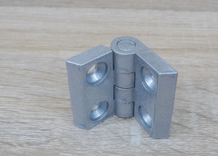 บานพับ Zinc Alloy Hinge for Alu-Profile 3030 ระยะรู 30x23 mm (สีเงิน)