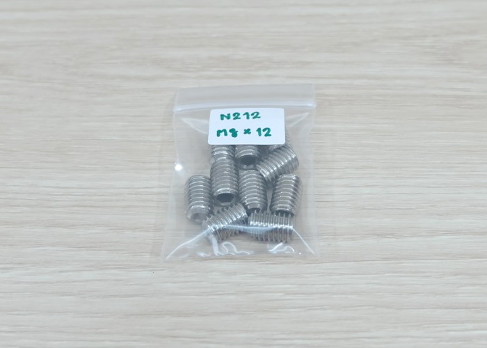 M8x12 สกรูตัวหนอน DIN916 Stainless steel 304 (แพ็ค20ตัว)