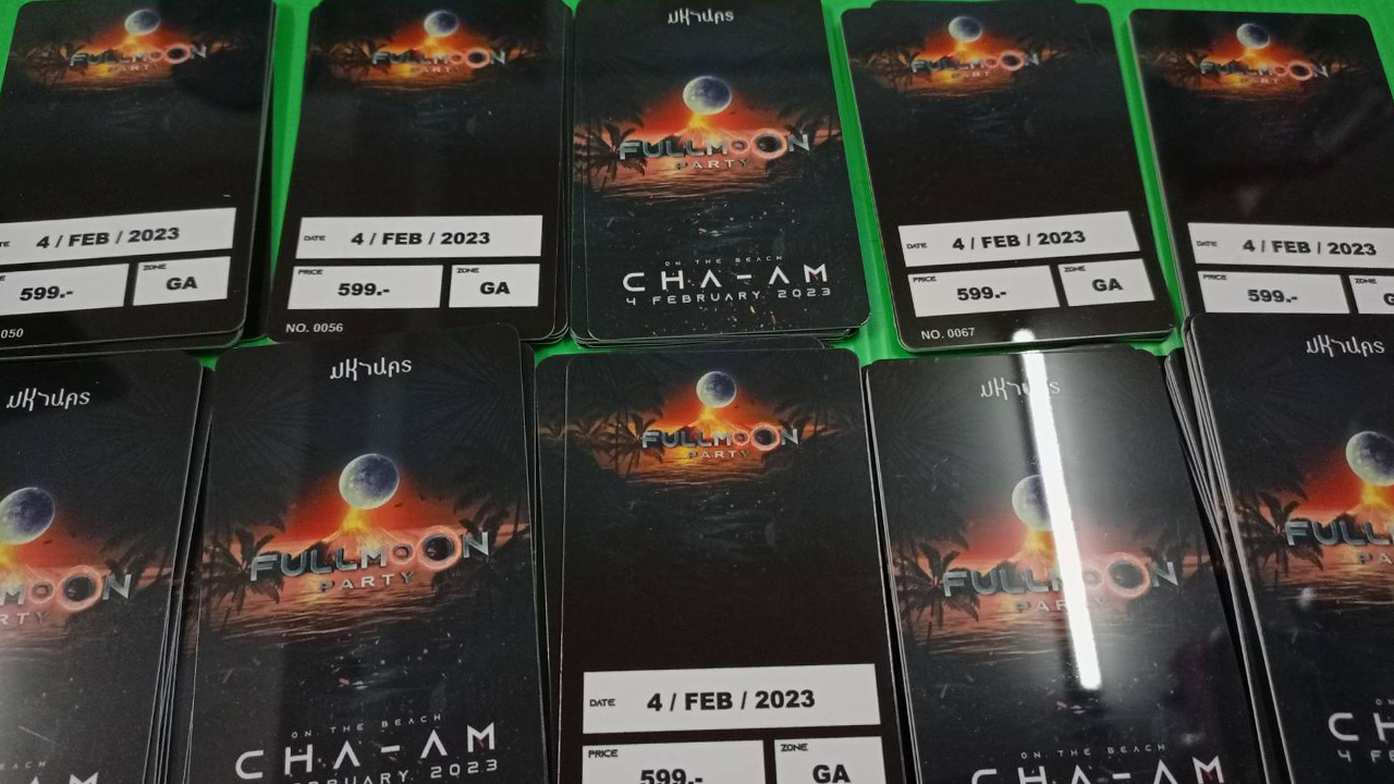 บัตรตัวอย่าง บัตรคอนเสิร์ต บัตรมีทติ้ง การ์ดปาร์ตี้ การ์ดงานเลี้ยง บัตรที่ระลึก