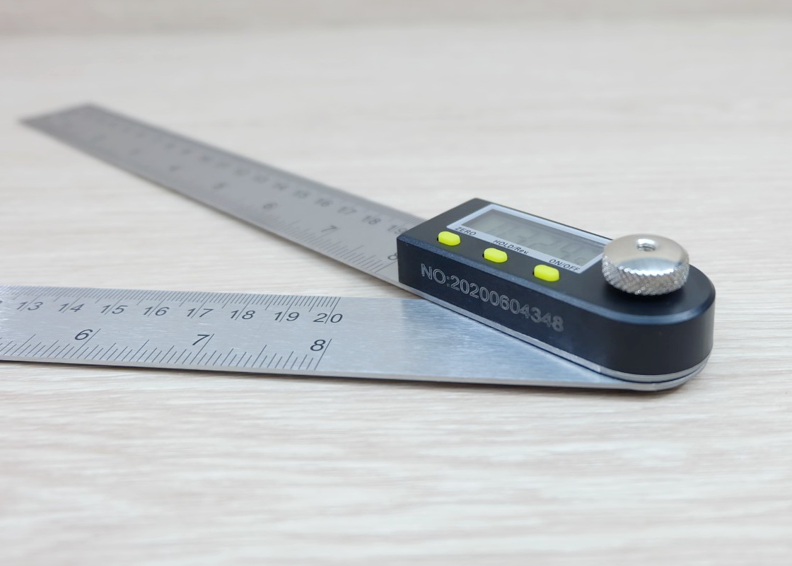 Syntek, Digital Angle Ruler Accuracy ±0.02° Protractor Goniometer 0-200mm Stainless Steel