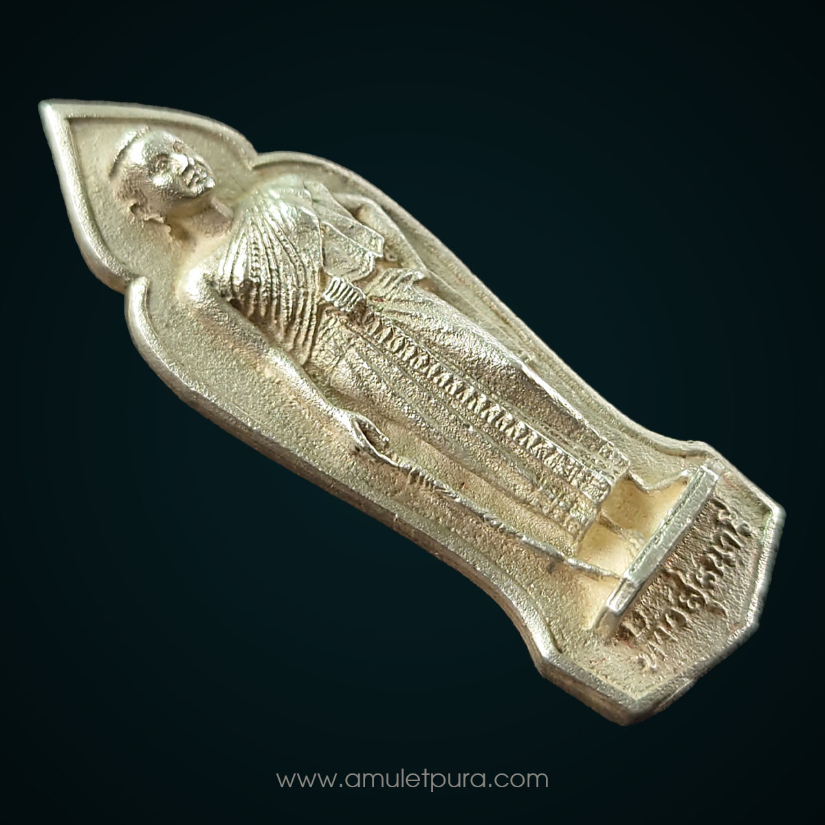 เหรียญหล่อท้าวสุรนารี (ย่าโม) รุ่นไพรีพินาศ เนื้อเงิน ปี35 วัดบวรนิเวศวิหาร กรุงเทพฯ หลวงพ่อคูณร่วมปลุกเสก (หลังยันต์เฑาะว์, ยันต์น้ำเต้า)