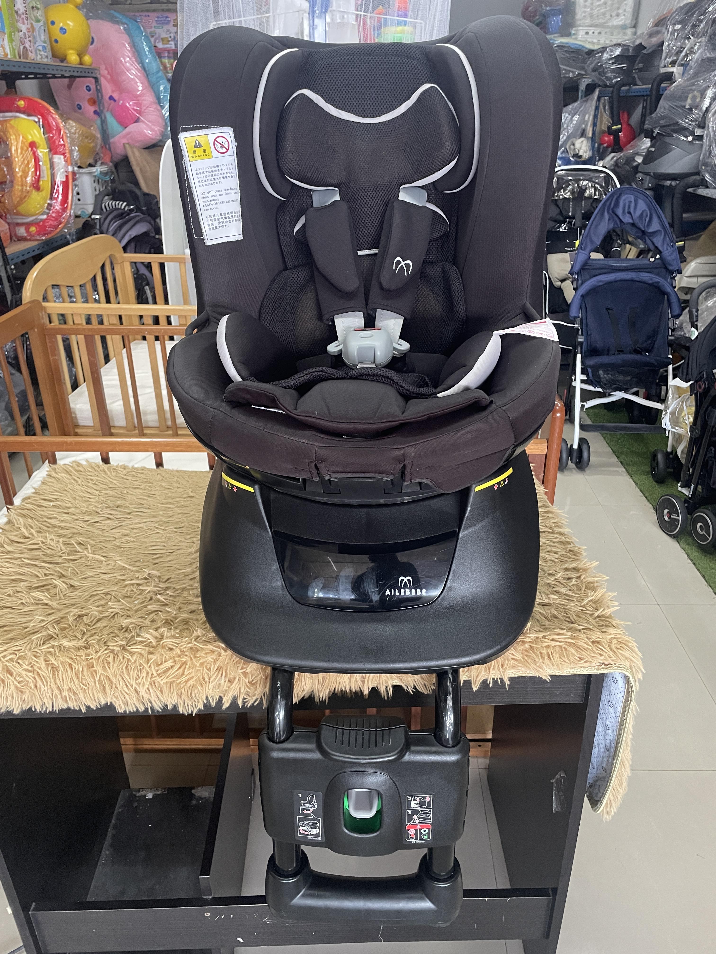 Ailebebe คาร์ซีทเด็ก ยี่ห้อ Ailebebe Kurutto NT 360 Turn Advance สีดำพร้อมชุดซัพพอร์ต สภาพสวย90%