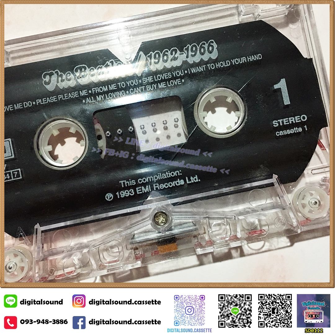 ⚠️ม้วนมีรอยแตก ขายเทปเพลง เทปคาสเซ็ท THE BEATLES อัลบั้ม The Beatles 1962-1966