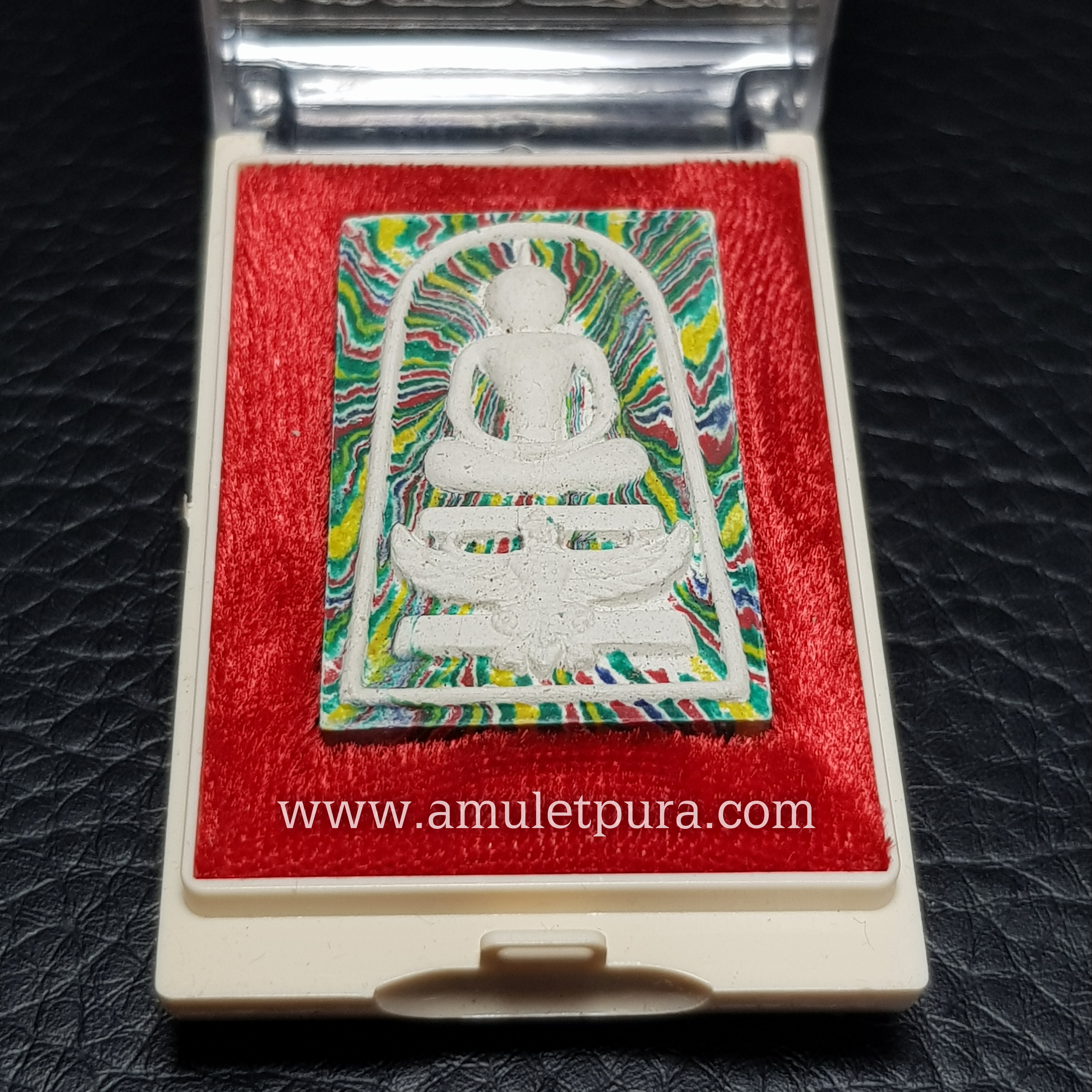 พระสมเด็จทรงครุฑ ลายพิเศษ (ลายสายรุ้ง ฝังตะกรุด 2 ดอก) รุ่นเมตตาบารมี แพ94 ปี40 หลวงพ่อแพ วัดพิกุลทอง จ.สิงห์บุรี