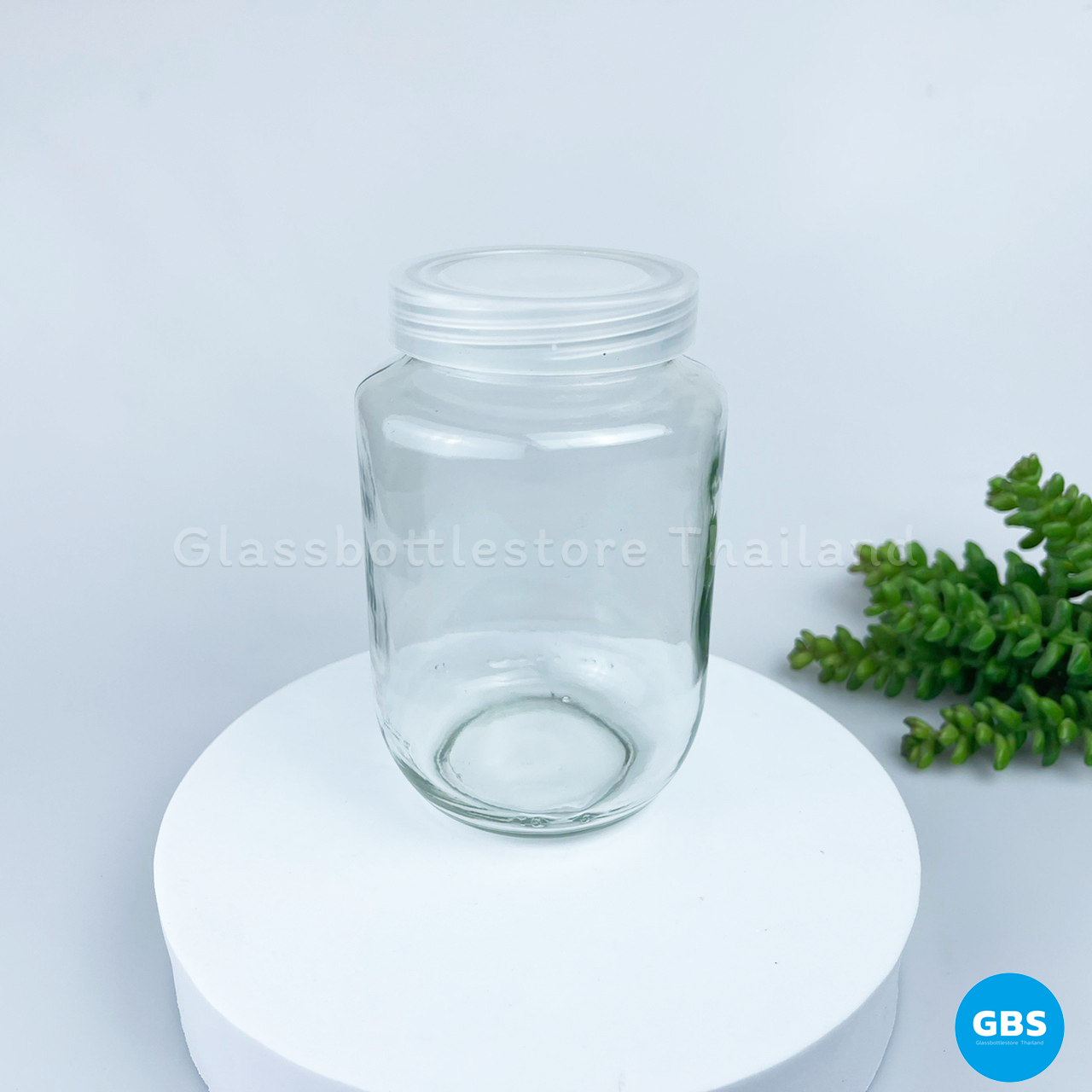 ขวดแก้ว แยม 480ml ฝาเกลียวล็อคสีพลาสติก