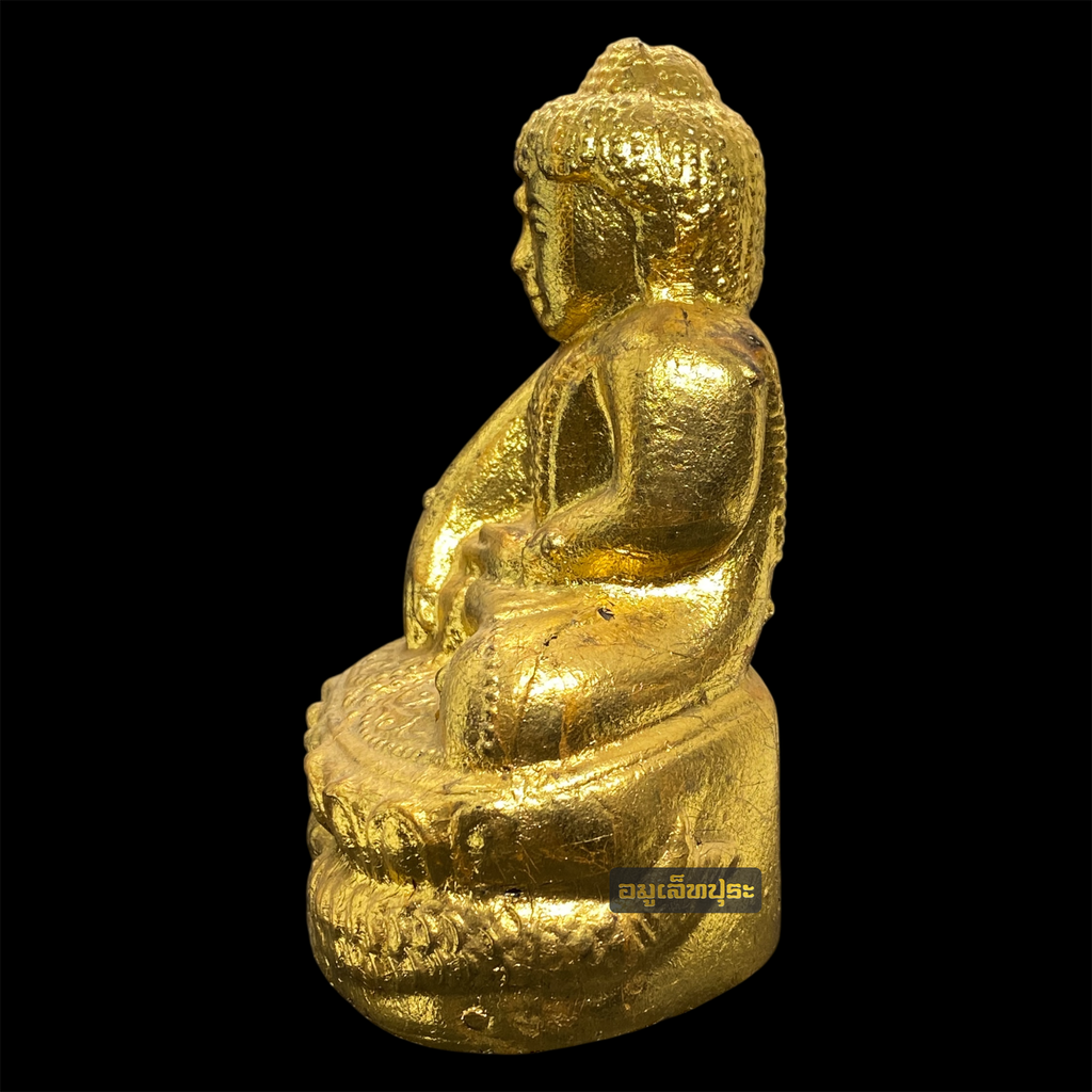 พระบัวเข็มไม้โพธิ์แกะ หน้าตัก 3.5 นิ้ว หลวงพ่ออุตตมะ วัดวังก์วิเวการาม จ.กาญจนบุรี