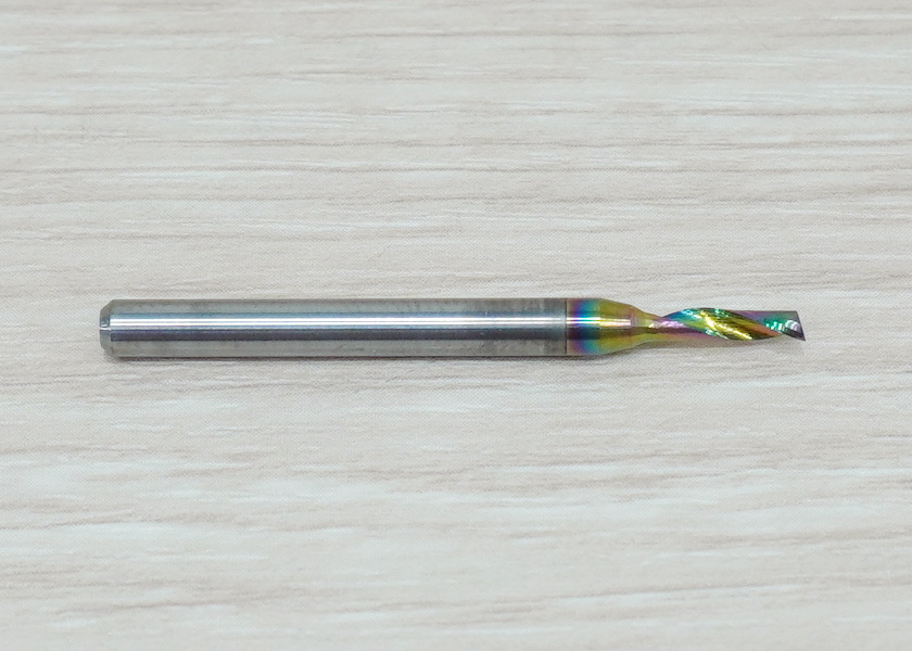 [เกรด 3A] - Single Flute DLC Coating 3.175x2x8 High Efficiency End Mill, Shank 3.175mm