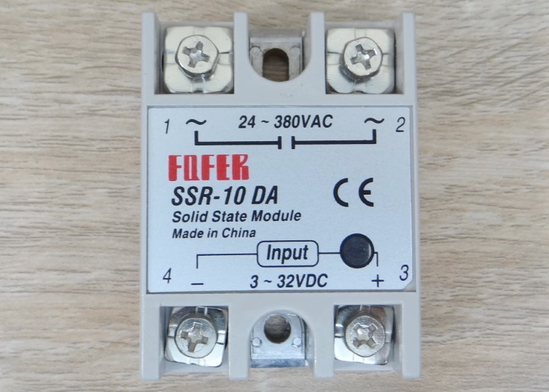 Solid State Relay, SSR-10DA, input 3-32VDC output 24-380VAC, 10A