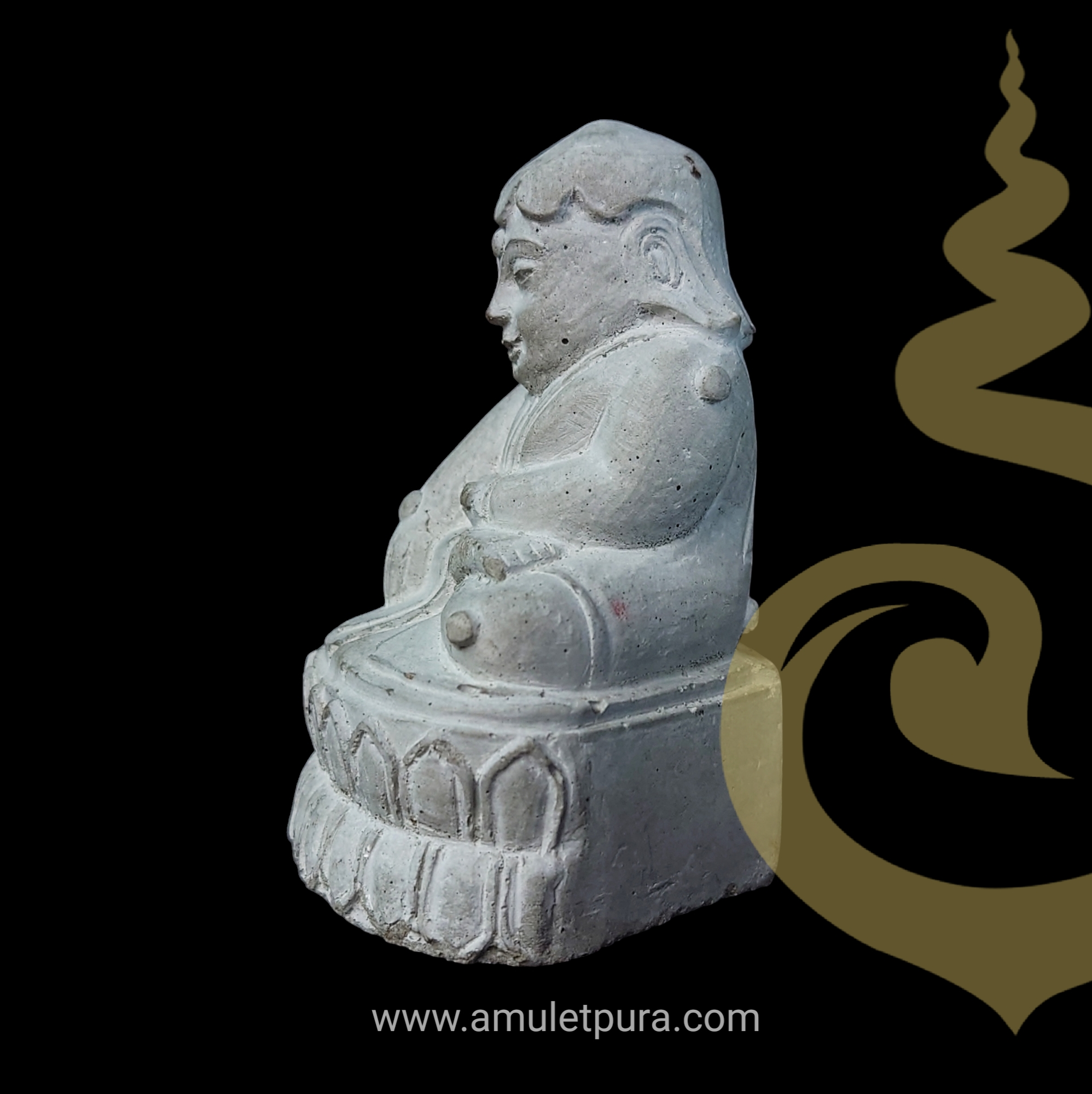 พระอุปคุต ขนาดบูชา หน้าตัก 2 นิ้ว เนื้อปูนผสมผง ปี52 หลวงพ่อชำนาญ วัดบางกุฎีทอง จ.ปทุมธานี