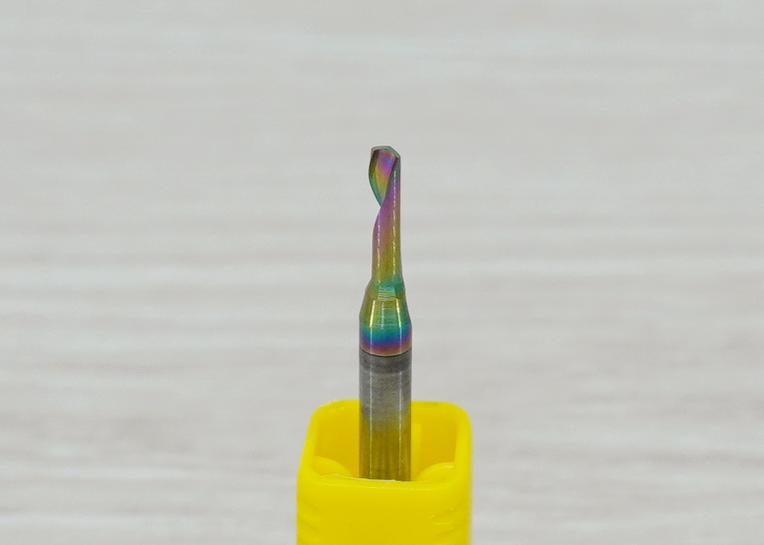 [เกรด 3A] - Single Flute DLC Coating 3.175x2x8 High Efficiency End Mill, Shank 3.175mm