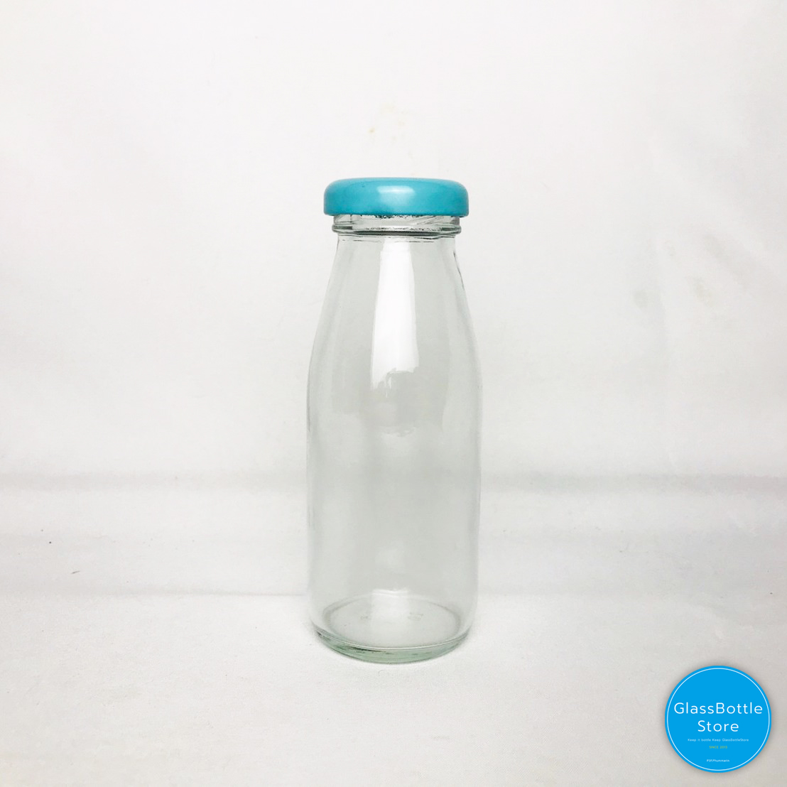 ขวดแก้ว น้ำผลไม้ 180ml ฝาเกลียวล็อคสีฟ้า