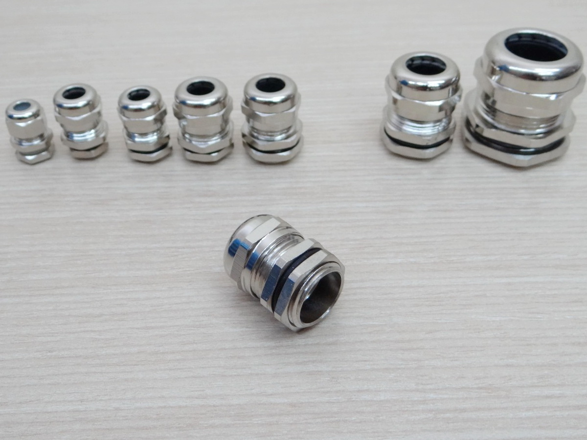 M18x1.5 Waterproof Cable Glands Connector (Nickel Brass Metal)