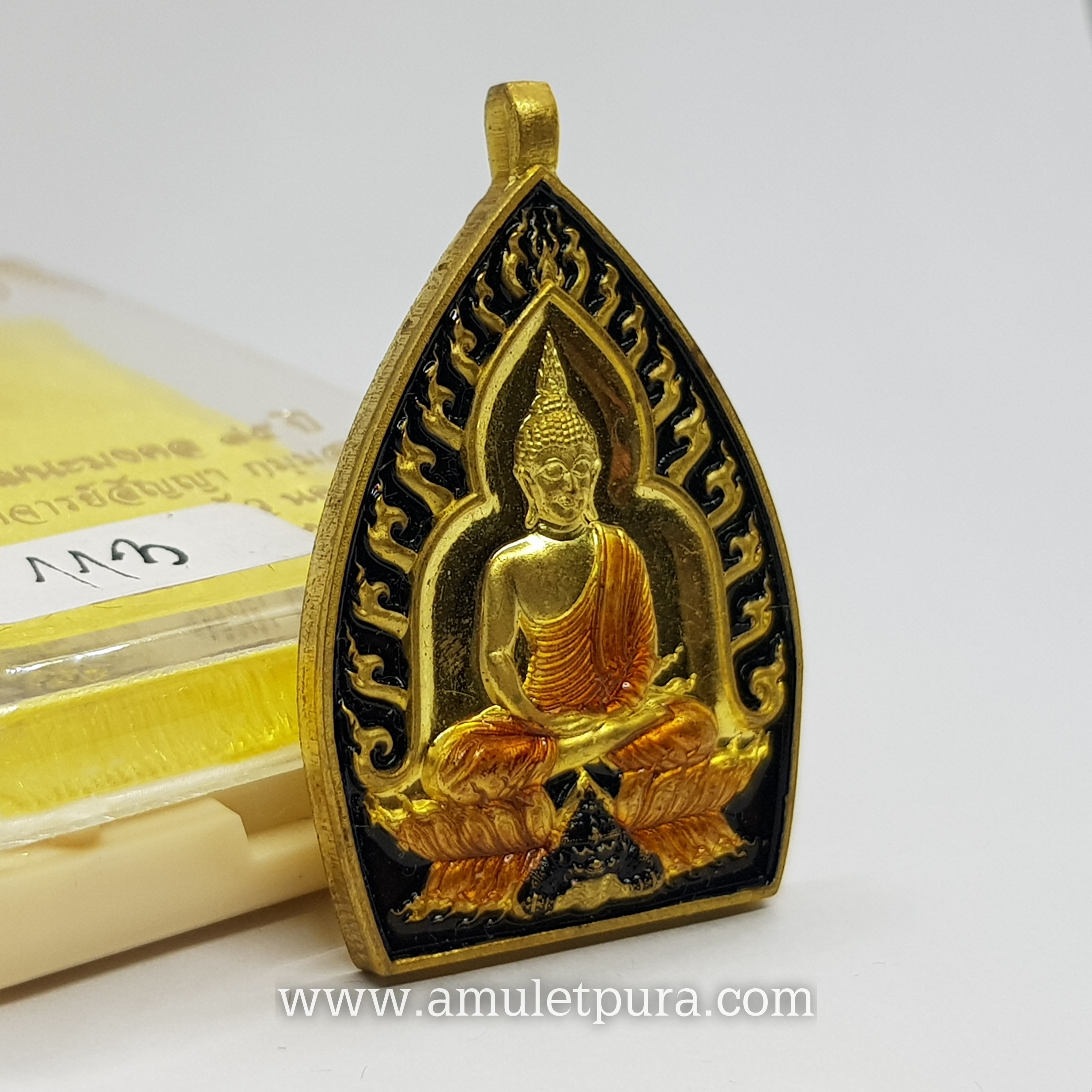 เจ้าสัวพุทธศิลป์(ทองทิพย์ลงยาสีดำ)รุ่นรวยพันล้าน อายุวัฒนะมงคล75 ปี ปี64 พระอาจารย์สัญญา(คง)วัดกลางบางแก้ว จ.นครปฐม(มีโค้ด หมายเลข113)