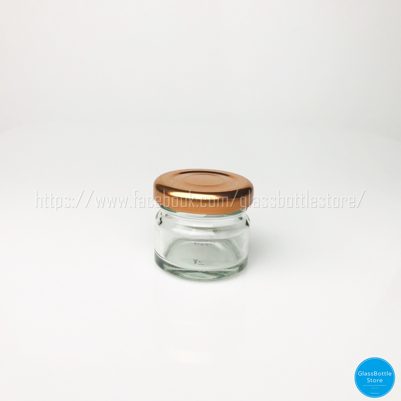 ขวดแก้ว แยม 30ml ฝาเกลียวล็อคสีทองแดง