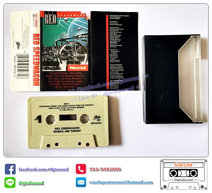 เทปคาสเซ็ท ตลับเทป REO SPEEDWAGON อัลบั้ม WHEELS ARE TURNIN (ปกขาดตรงมุม)