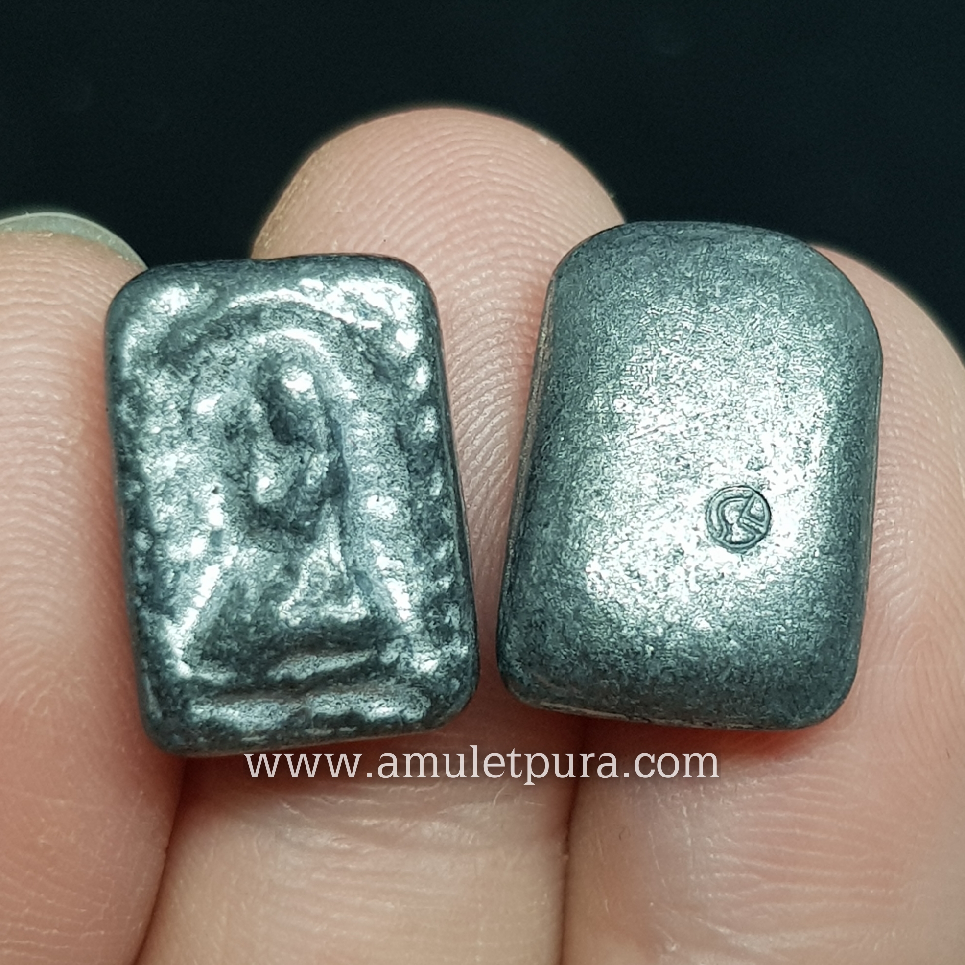 พระชุดจตุภาคี (เนื้อชินตะกั่ว พระปิดตา,พระรอด,นางพญา,นางกวัก เนื้อชินตะกั่ว) ปี2515 หลวงปู่เอี่ยม วัดโคนอน ภาษีเจริญ กรุงเทพมหานคร (หลังตอกโค้ด)