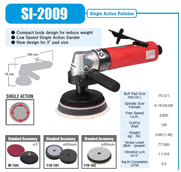 Shinano รุ่น SI-2009 เครื่องขัดเงาสีรถยนต์ 3 นิ้ว CAR POLISHERS