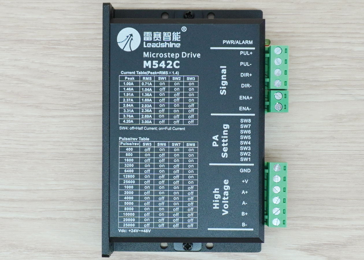 M542C (Leadshine) Microstep Driver Peak 4.2A, 24-48 VDC 2-phase