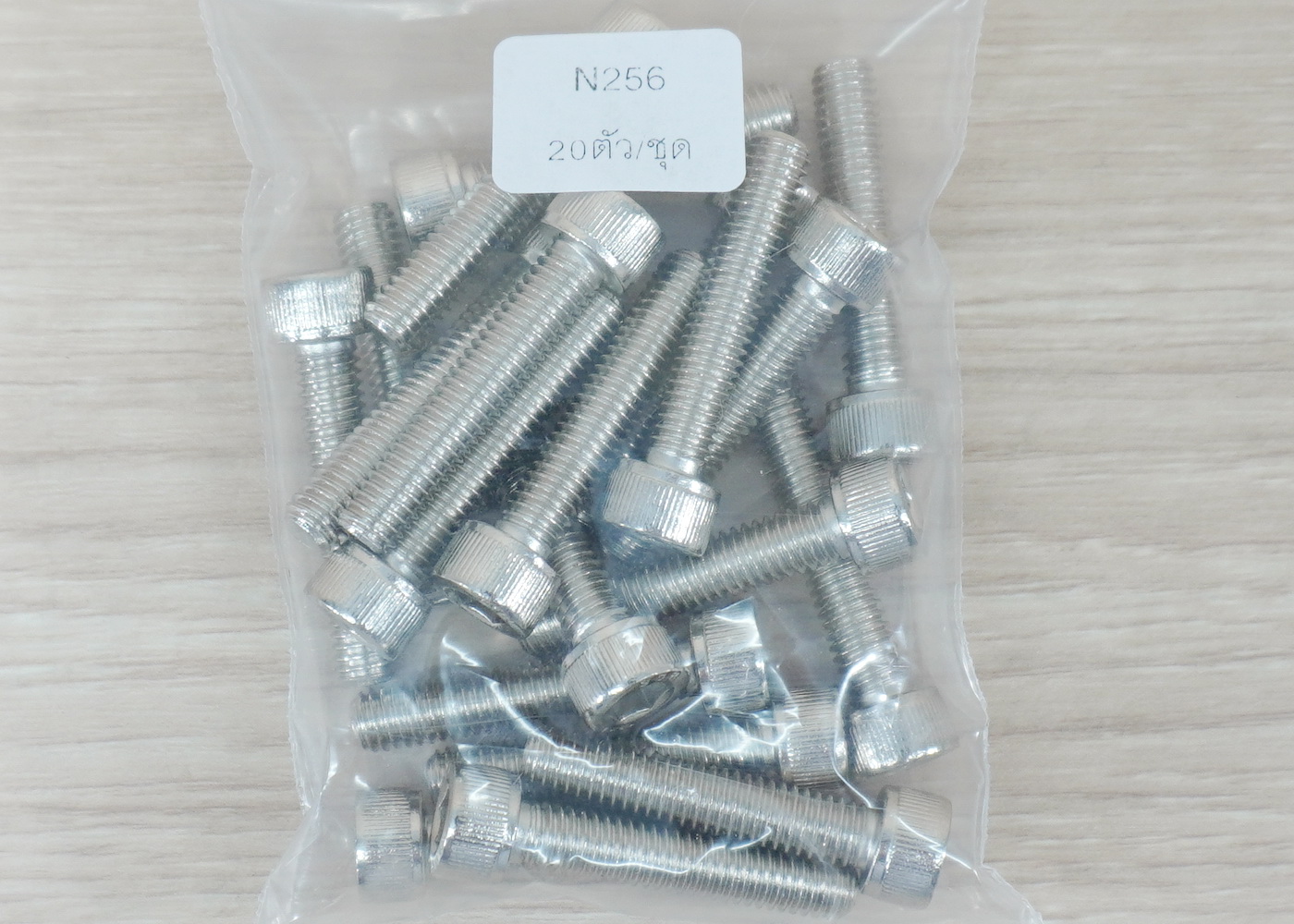Hex Socket Cap Screw M6x30mm Nickel-plated (20ตัว/ถุง)