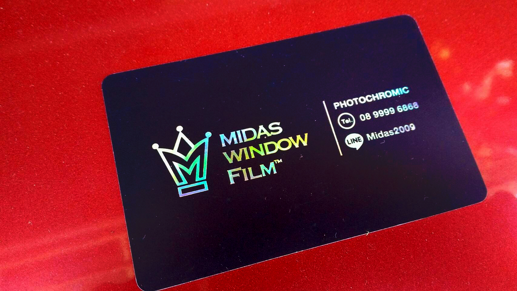 บัตรเคลือบด้าน Spot Holographic Business Card