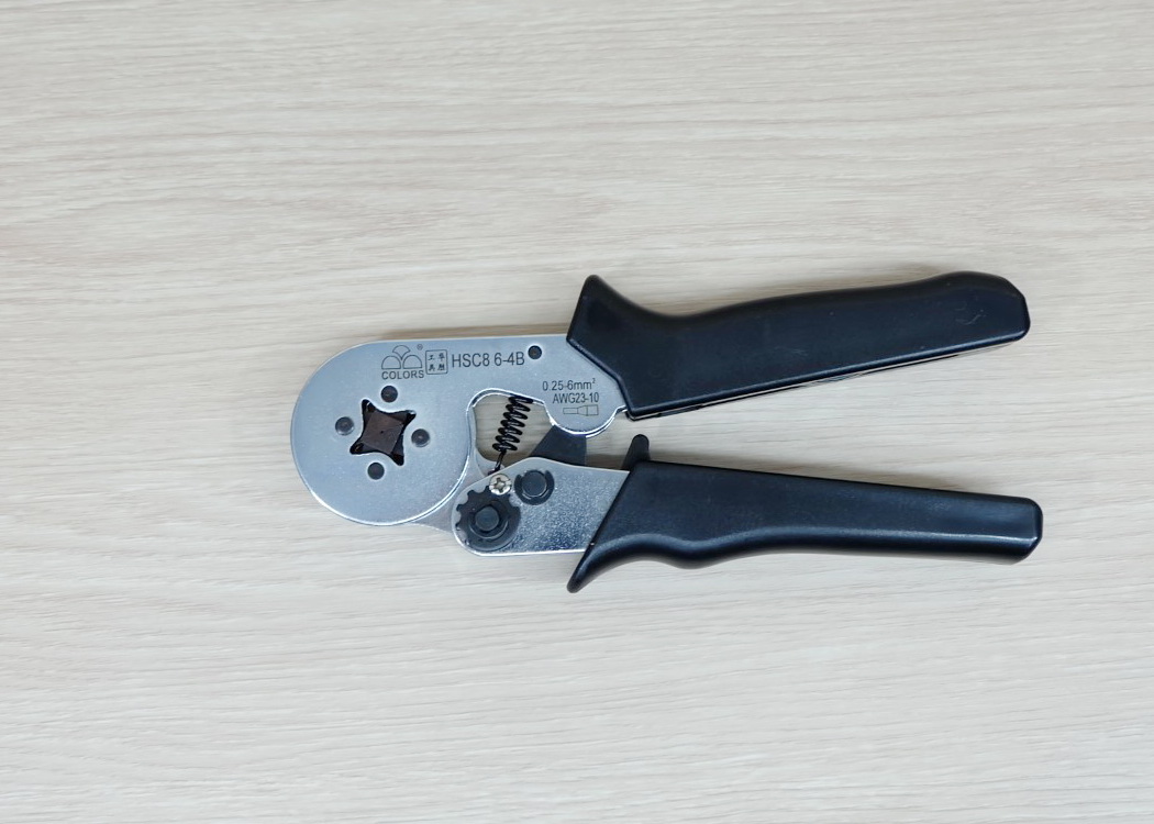HSC8 6-4B คีมเข้าหัวสายไฟ Tubular Terminal Crimper 0.25-6mm 23-10AWG