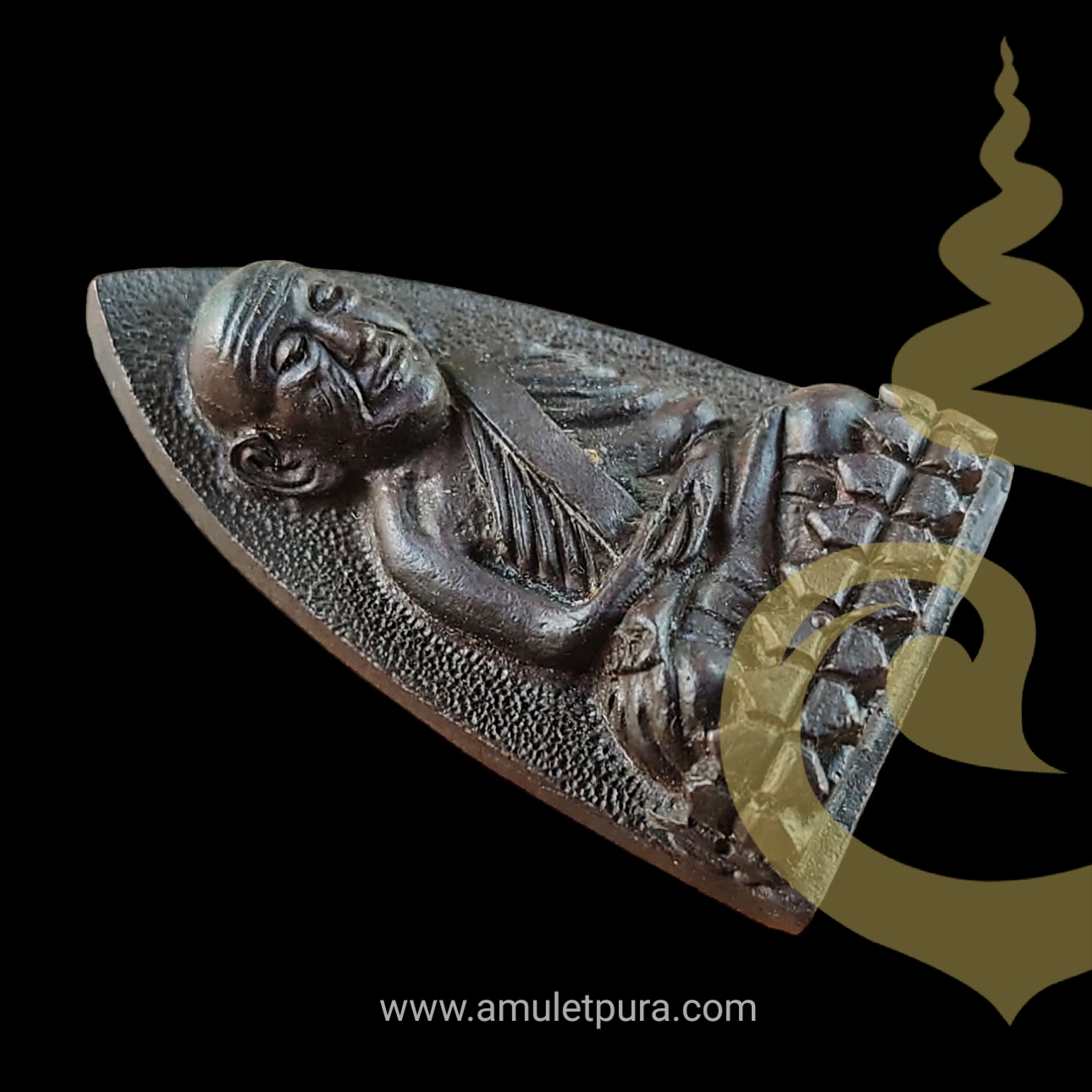 หลวงปู่ทวดหลังเตารีด (เนื้อนวโลหะ) เจ้าคุณธงชัย วัดไตรมิตรฯ ปี2538 พ่อท่านเนียน วัดต้นเลียบ ปลุกเสกเดี่ยว 1 พรรษา (3 โค้ด)