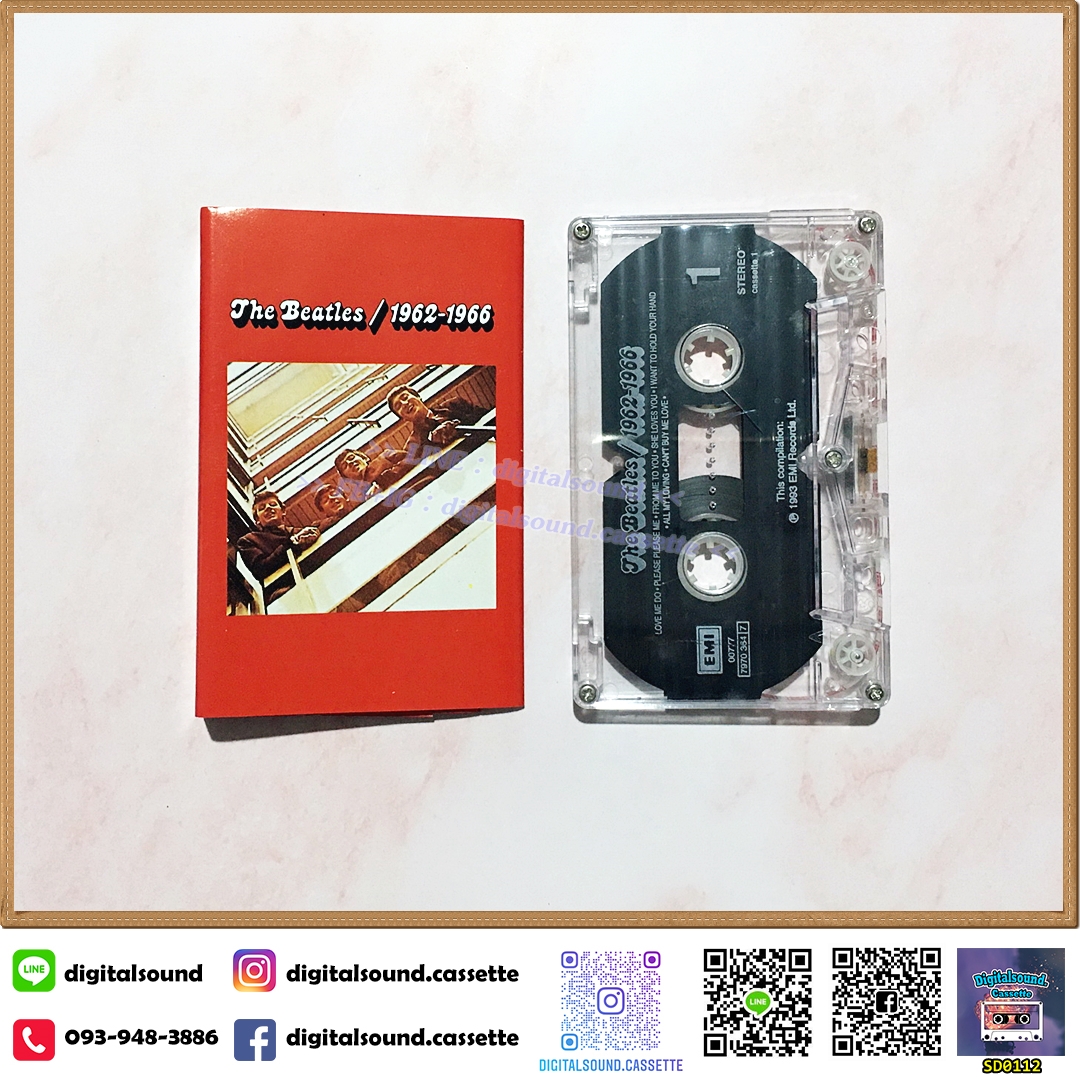 ⚠️ม้วนมีรอยแตก ขายเทปเพลง เทปคาสเซ็ท THE BEATLES อัลบั้ม The Beatles 1962-1966