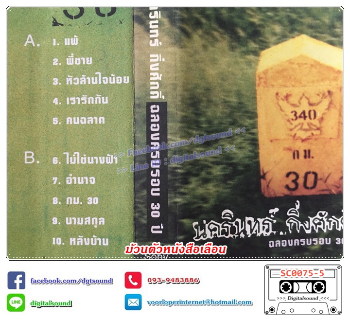 (ม้วนตัวหนังสือเลือน) เทปคาสเซ็ท ป้าง นครินทร์ กิ่งศักดิ์ อัลบั้ม ฉลองครบรอบ 30 ปี