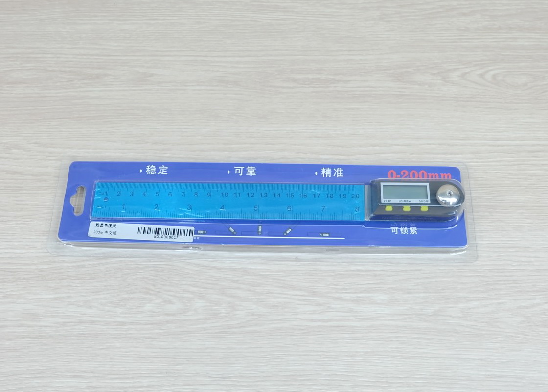Syntek, Digital Angle Ruler Accuracy ±0.02° Protractor Goniometer 0-200mm Stainless Steel
