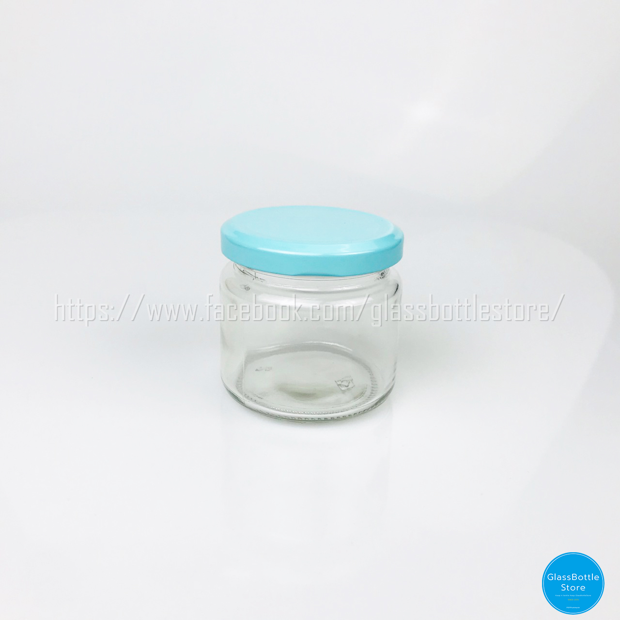 ขวดแก้ว กระปุกอาหาร 160ml(5.3oz) ฝาเกลียวล็อคสีฟ้า